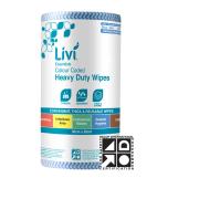 Livi Essentials 6004 Commercial Wipes Blue Roll 45m Carton 4