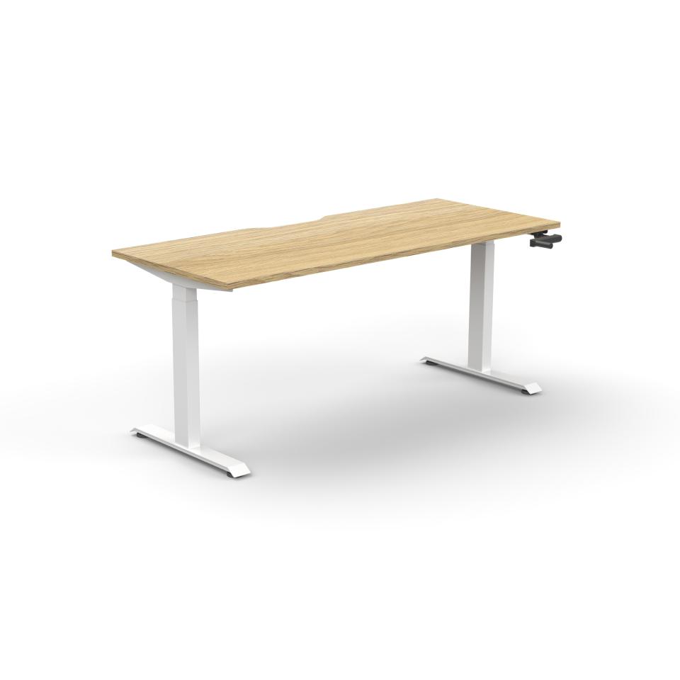 Rapid Line Boost Crank Single Sided Workstation - No Screen 1800mm Wide Oak/White