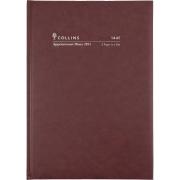 Collins Debden 2024 Appointment Diary A4 2 Pages to a Day Burgundy