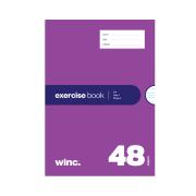 Winc Exercise Book A4 QLD Year 1 24mm Ruled 56gsm Red Margin 48 Pages