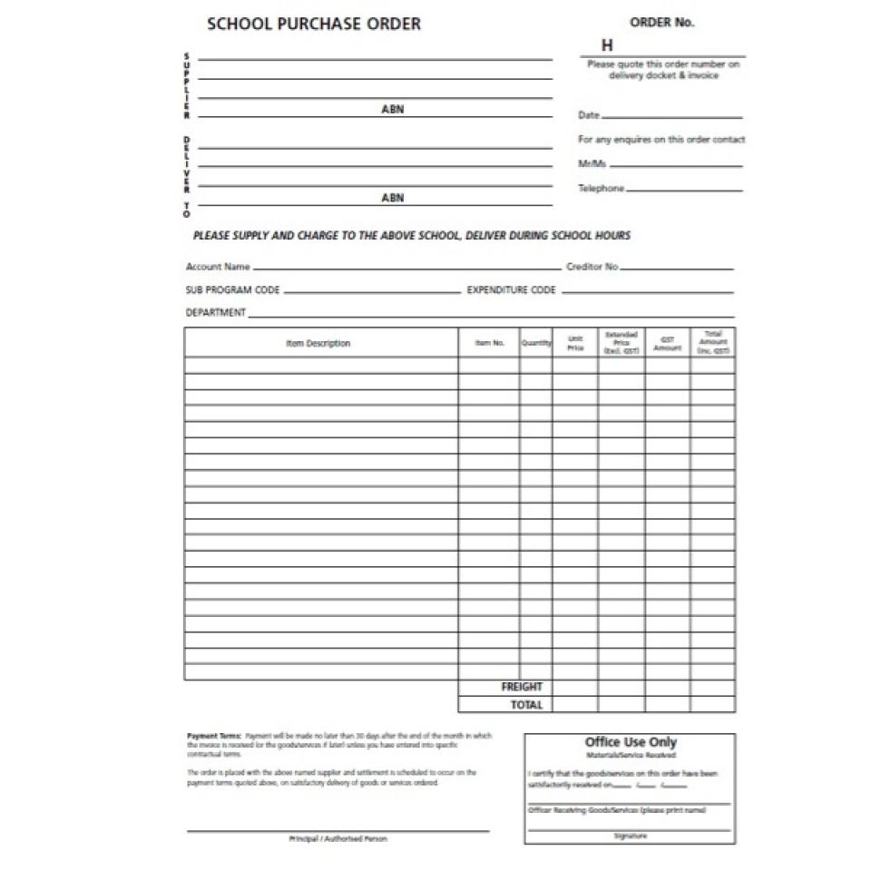 Officemax Purchase Order Book Triplicate Education 50 Pages