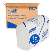 Scott Multifold White Paper Hand Towels 13207 16 Packs 4000 Towels