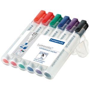 Staedtler Lumocolor Whiteboard Dry Wipe Marker 351 Bullet Tip Wallet of 6