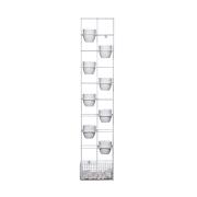 Rapid Line Bloom Vertical Garden with Pots and Polished Stones 1940H x 390W x 210Dmm White