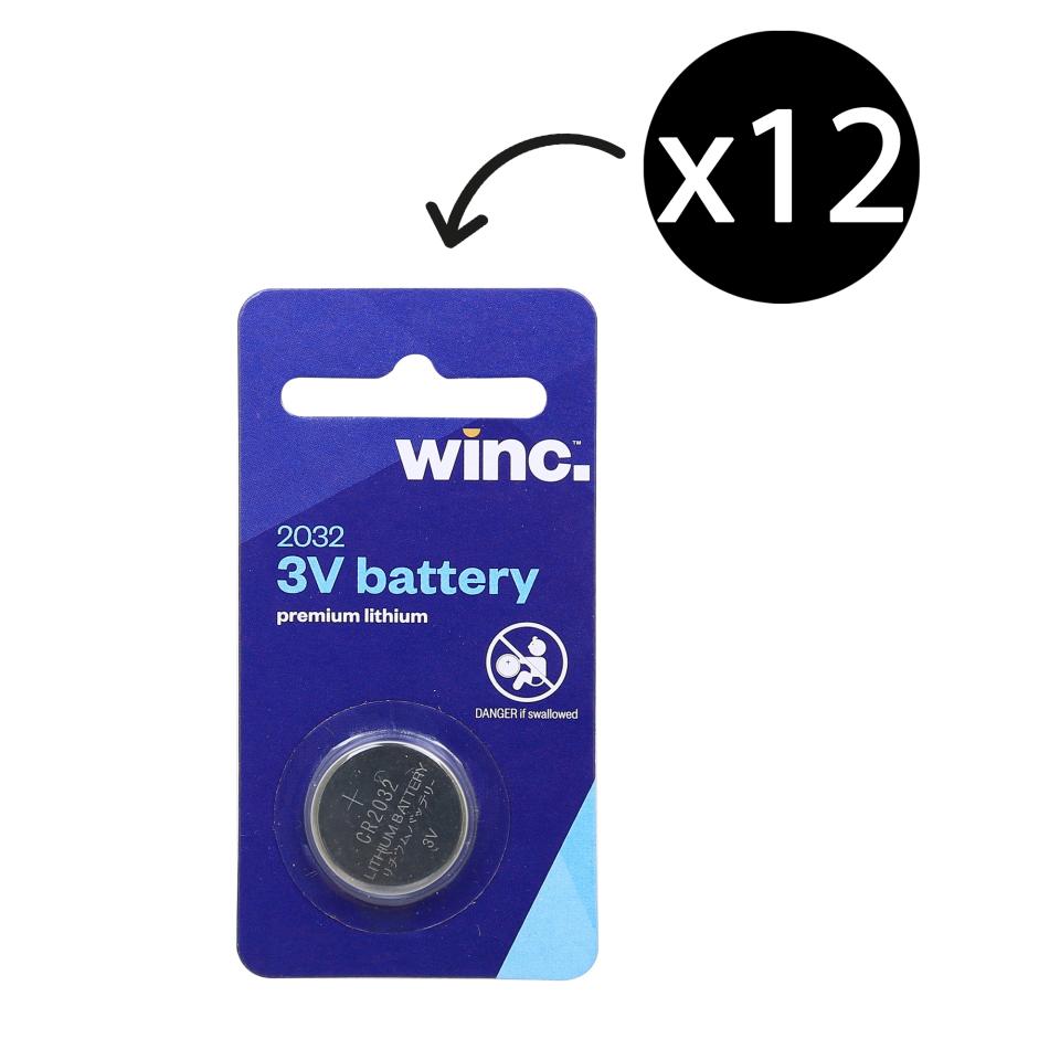 Winc CR2032 3V Premium Lithium Battery Box 12