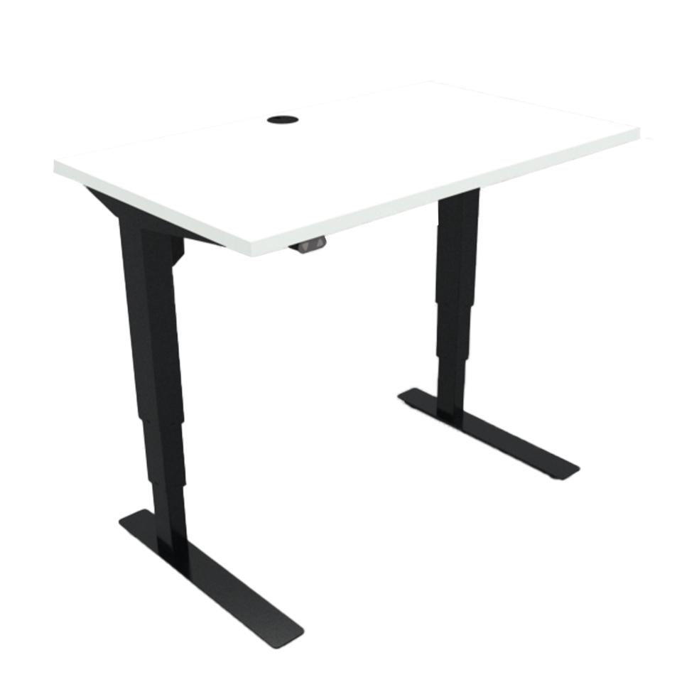 Conset 501-37 Electric Sit/Stand Desk Melamine Top 1000 X 600mm 1 Cable Hole