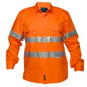 Prime Mover WWL3001A 100% Cotton High Visibility Long Sleeve Drill Shirt With Tape