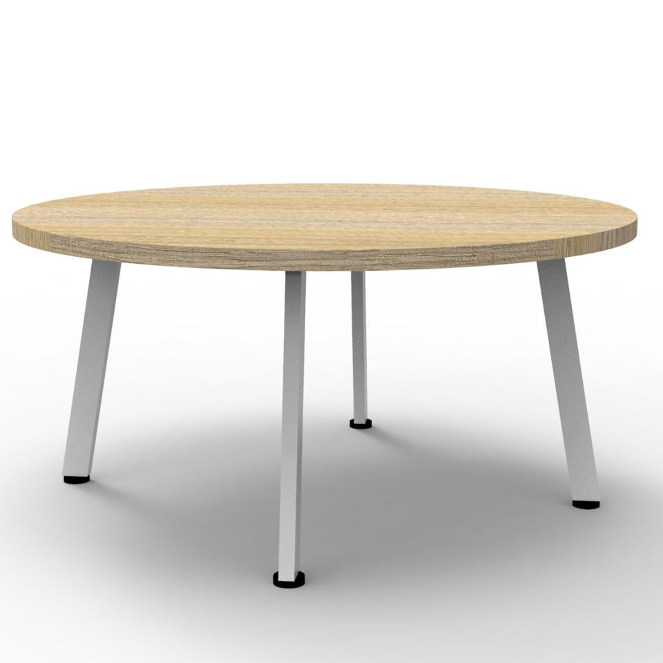 Rapidline Eternity Round Coffee Table 900mm Diameter Natural Oak Top/White Satin