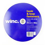 Winc Loop Only Fastener Strip Adhesive Back White 25mmx25m