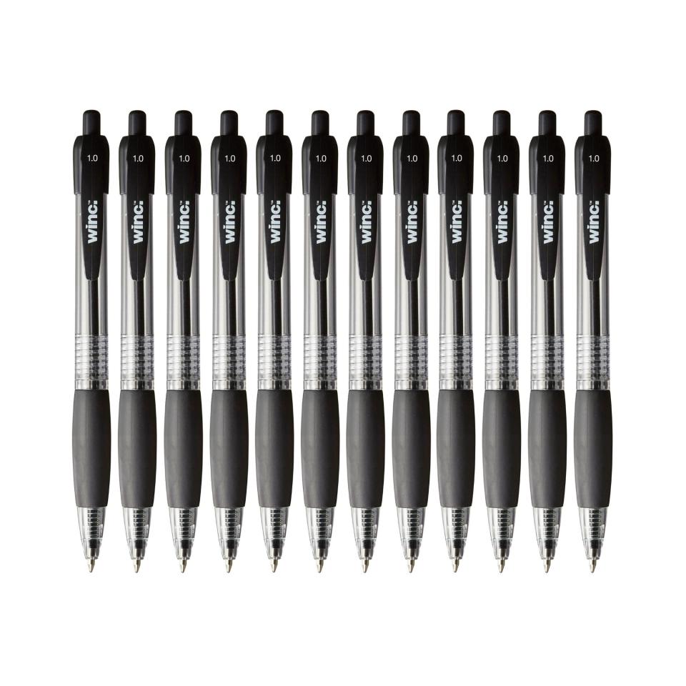 Winc Retractable Ballpoint Pen Medium 1.0mm Black Box 12 | Winc