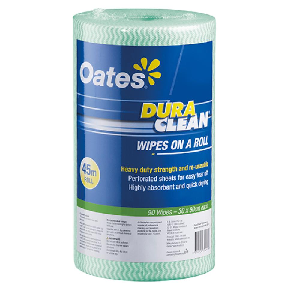 Oates Clean Durawipes Roll 30cmx45m Green Winc