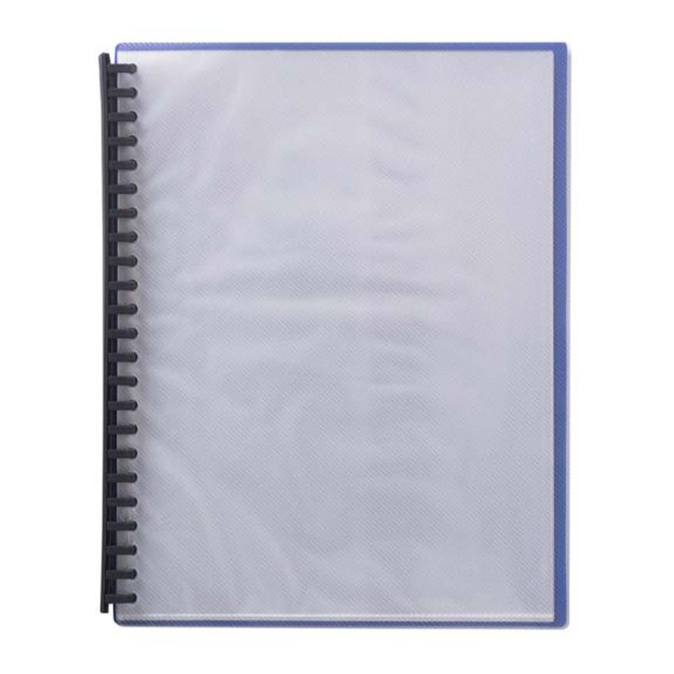 Winc Display Book A4 Refillable 20 Pocket Clear Front Cover/Blue