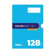 Winc Premium Exercise Book A4 8mm Ruled 70gsm Red Margin 128 Pages