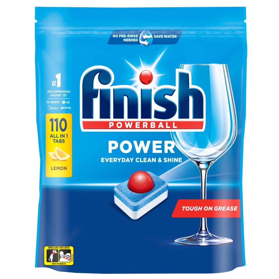 Finish Power Dishwashing Tablets Lemon Sparkle Pack 110 Image