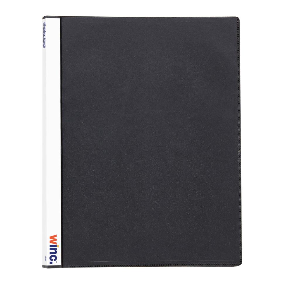 Winc Display Book NonRefillable Insert Cover A4 40 Pocket Black Winc