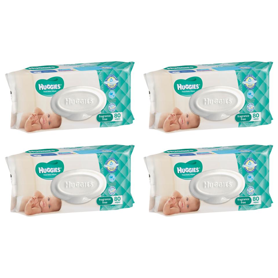 Huggies 24391 Baby Wipe Refill Unscented Pack 80 Carton 4 Winc