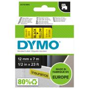Dymo D1 Label Printer Tape 12mm x 7m Black On Yellow
