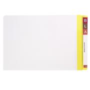Avery Lateral Shelf File 367 x 242m 35mm Expansion Foolscap White with Yellow Side Tab Pack 100