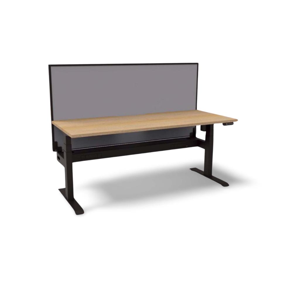 Rapidline Boost Light Single Sided Workstation With Screen+CableTray 1500W Oak / Black Image