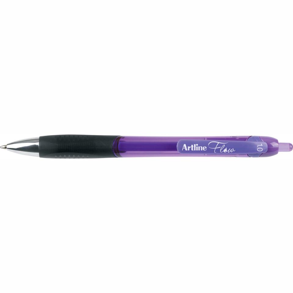 Artline Flow Retractable Ballpoint Pen Medium 1.0mm Purple Box 12