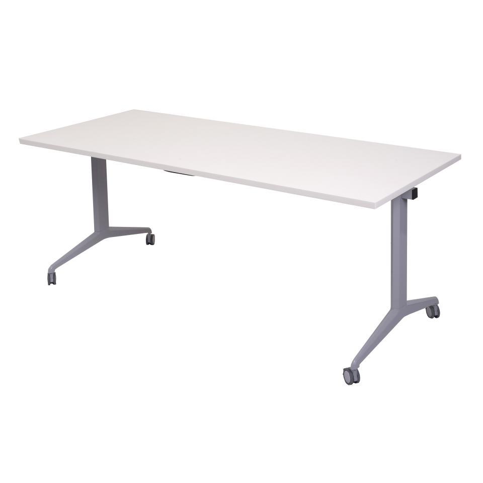 Rapid Line Span Meeting Table Flip Top 730H x 1800W x 750Dmm White/Silver