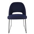 Thumbnail image of Durafurn Semifreddo Chair Black Sled Base In Navy Woven Fabric