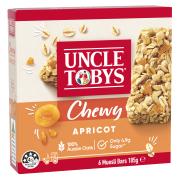 Uncle Tobys Chewy Muesli Bar Apricot 185g Box 6