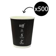 Truly Eco 8oz (80mm) Black Ripple Wall Cup Carton 500