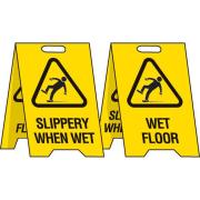 Brady Slippery When Wet/Wet Floor Progress/Wet Floor Reversible Stand