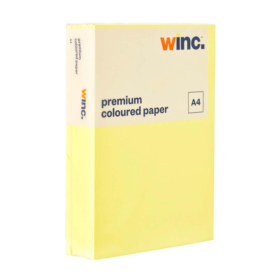 Winc Premium Coloured Copy Paper A4 80gsm Lemon Winc