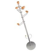 Officemax Hatcoat Stand Wooden End Caps Silver 1800mm