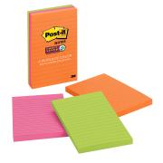 Post-it 660-3SSUC Super Sticky Rio de Janeiro Lined Notes 101 x 152mm 3 Pads
