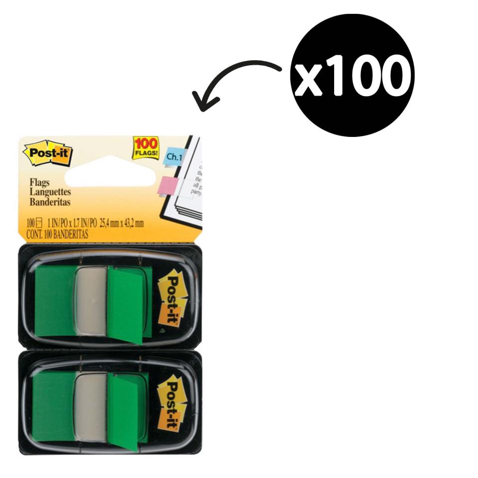 Post-It Flags 25.4 x 43.2mm Green Pack 2