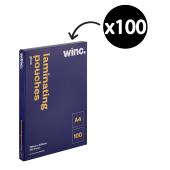 Winc A4 125 Micron Gloss Laminating Pouches Pack 100