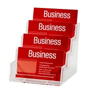 Esselte Business Card Holder 4 Compartment Clear