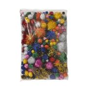 Jasart Pom Poms Glitter Colours Assorted Sizes Bag 200