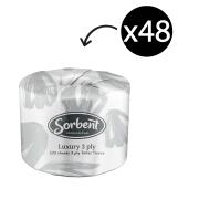 Sorbent Professional 25001 Luxury Toilet Tissue 3 Ply 225 Sheets Carton 48