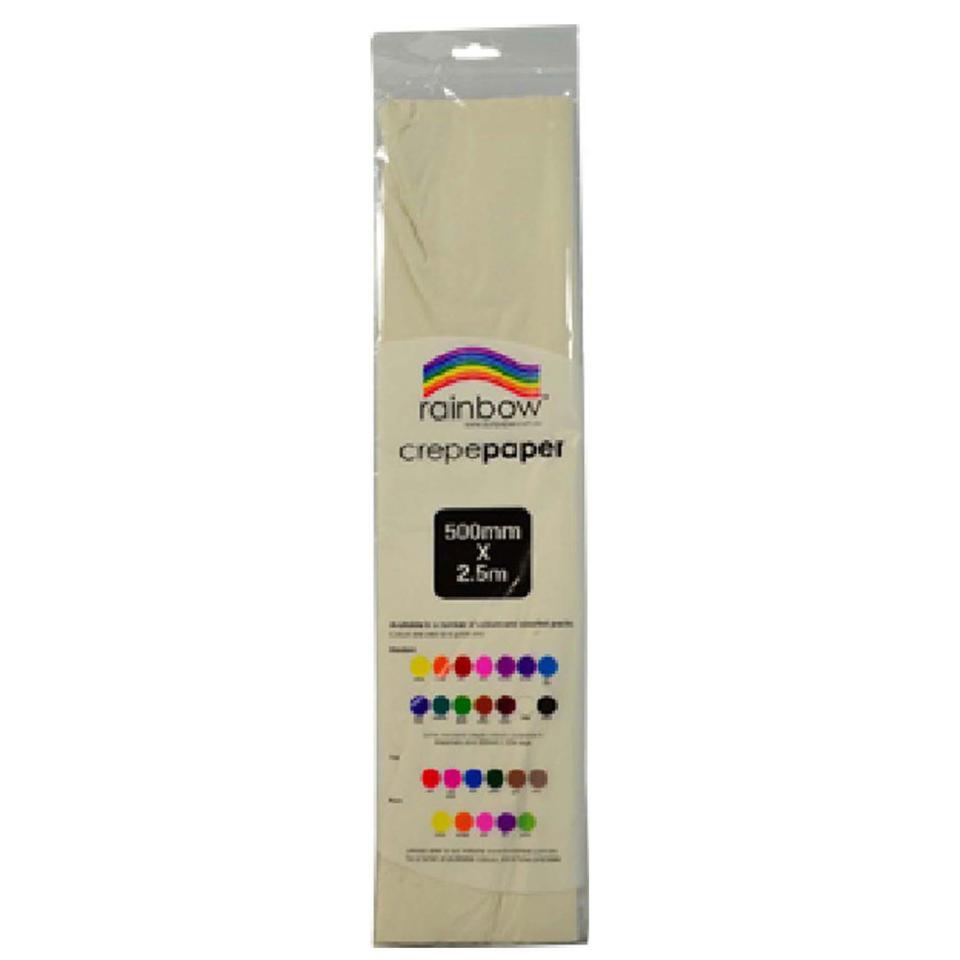 Rainbow Crepe Paper 500mm x 2.5M White