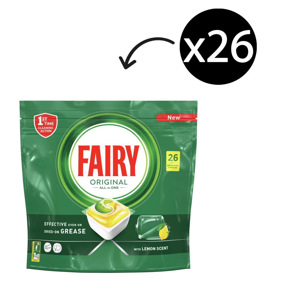 Fairy Original All In One Lemon Packet 26 Tablets