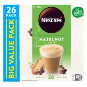 Nescafe Cafe Menu Hazelnut Latte Coffee Sticks 18g Box 26