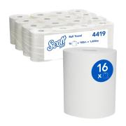 Scott White Roll Paper Towel 4419 16 Rolls 1600m