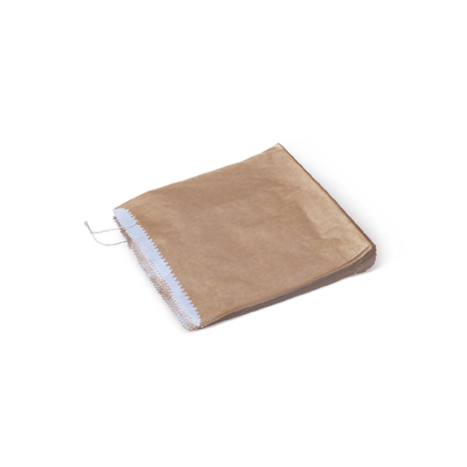 Detpak Paper Bag No. 1 Greaseproof Flat Square Bags Strung 195X178mm Brown Carton 500