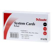 Esselte System Cards Ruled 3X5 White Pack 100