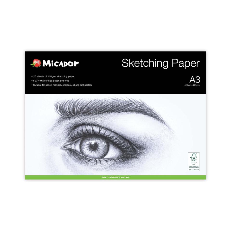 Micador Sketching Paper A3 110 GSM 25 sheets Image