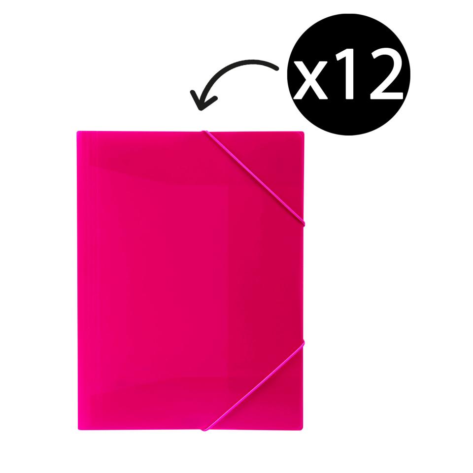 Marbig Document Wallet File A4 Brights Pink Pack 12