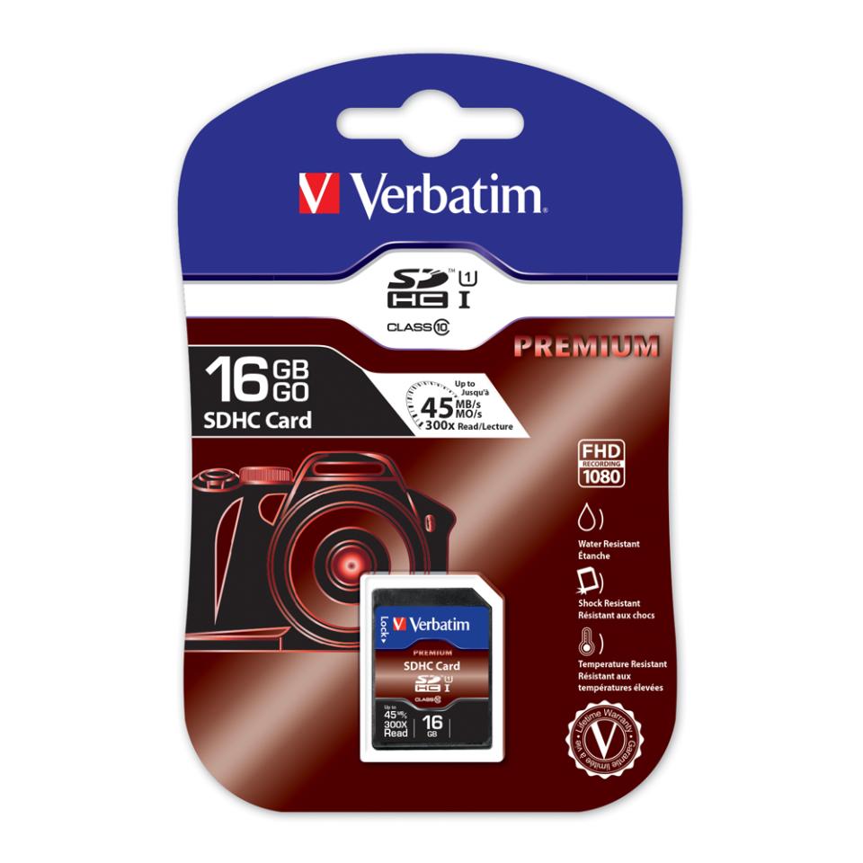 Out of breath golf Sympathetic Verbatim Premium SDHC 16 GB Memory Card | Winc