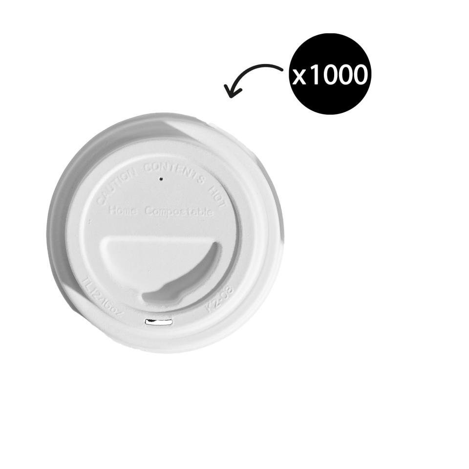 Pinnacle 12oz Universal Fiber Hot Cup Lid 90mm Carton 1000