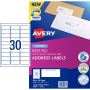 Avery Address Labels with Quick Peel for Laser Printers - 64 x 26.7mm - 3000 Labels (L7158)