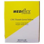 Mediflex Thumb Gown Long Sleeve Regular Yellow Box Of 15