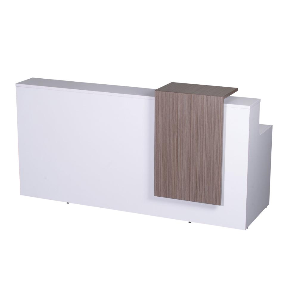 Rapid Line Urban Reception Counter 1150H x 2200W x 725D mm Brilliant White with Driftwood Wrap